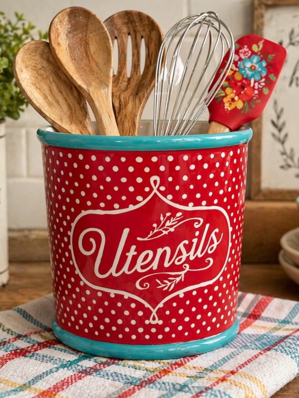The Pioneer Woman Flea Market Collection Utensil Crock